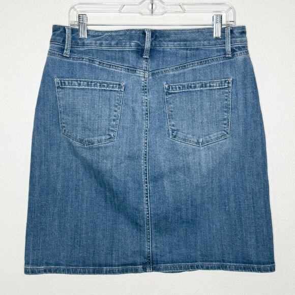 Talbots Y2K Embroidered Denim Mini Skirt Womens 8 Preppy Boho Casual - Picture 3 of 6